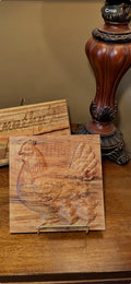 Hen with Chicks CNC Wood Carving